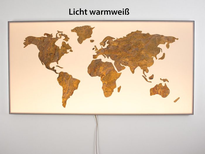 TipTa Weltkarte Rückwand Weiß Warm White