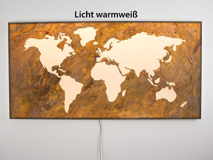 TipTa Weltkarte Rückwand Stein Warm White