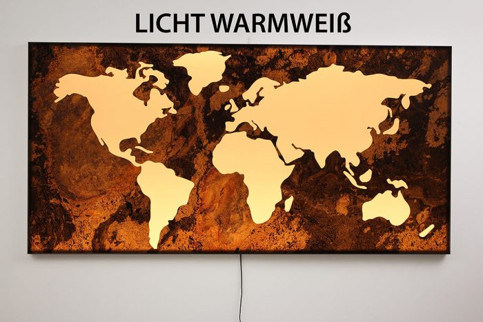 TipTa Weltkarte Rückwand RUSTIQUE warmweiß